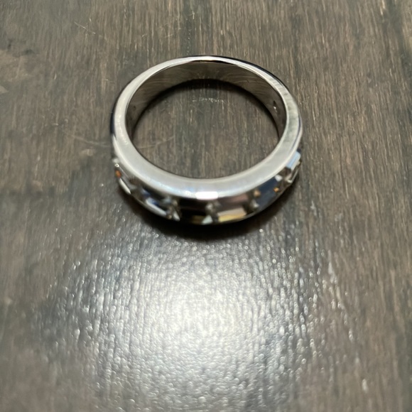 Y2K Vintage Swarovski Crystal Sterling Silver Ring Size 5 - Picture 5 of 11